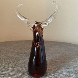 Glass Deer/Stag Head Figurine by GCA International Hand Blown